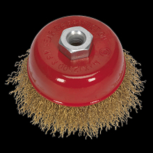 Brassed Steel Crimped Wire Cup Brush Ø75mm M14 x 2mm