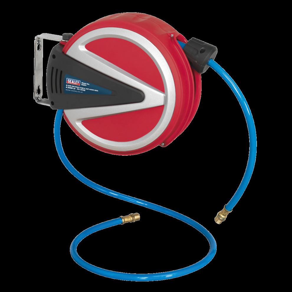 Sealey Retractable Air Hose Reel 6.5M Ø6.5mm Id - Pu Hose