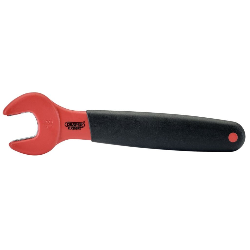 Draper Vde Approved Fully Insulated Open End Spanner, 18Mm