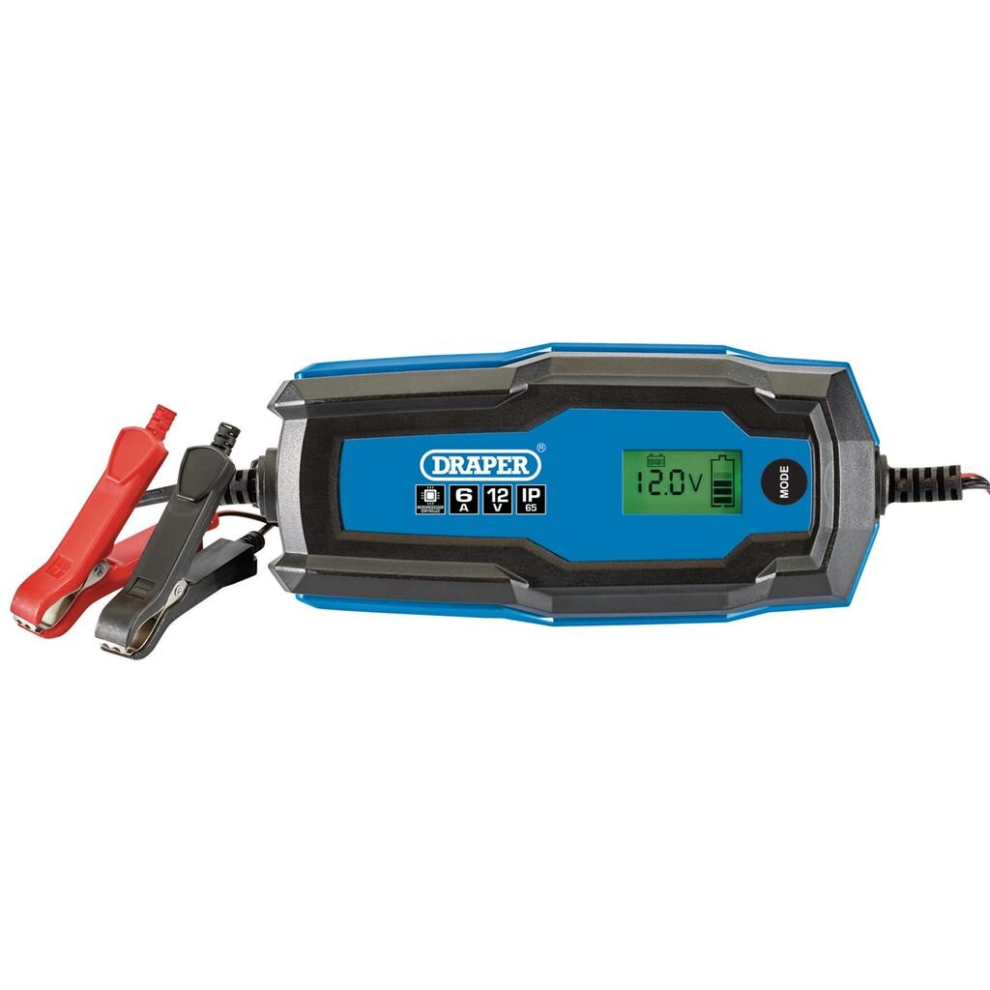 Draper 6/12V Smart Charger And Battery Maintainer, 6A