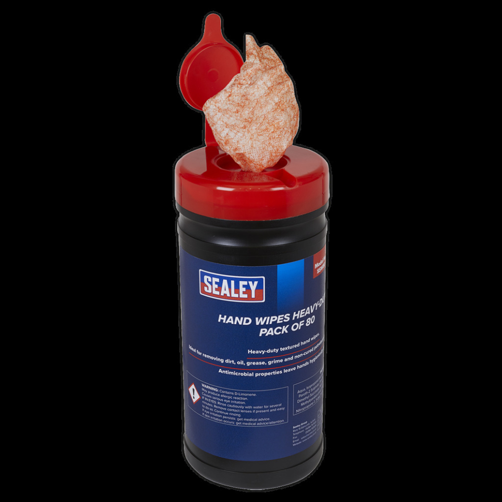 Sealey Hand Wipes Heavy-Duty - Pack Of 80