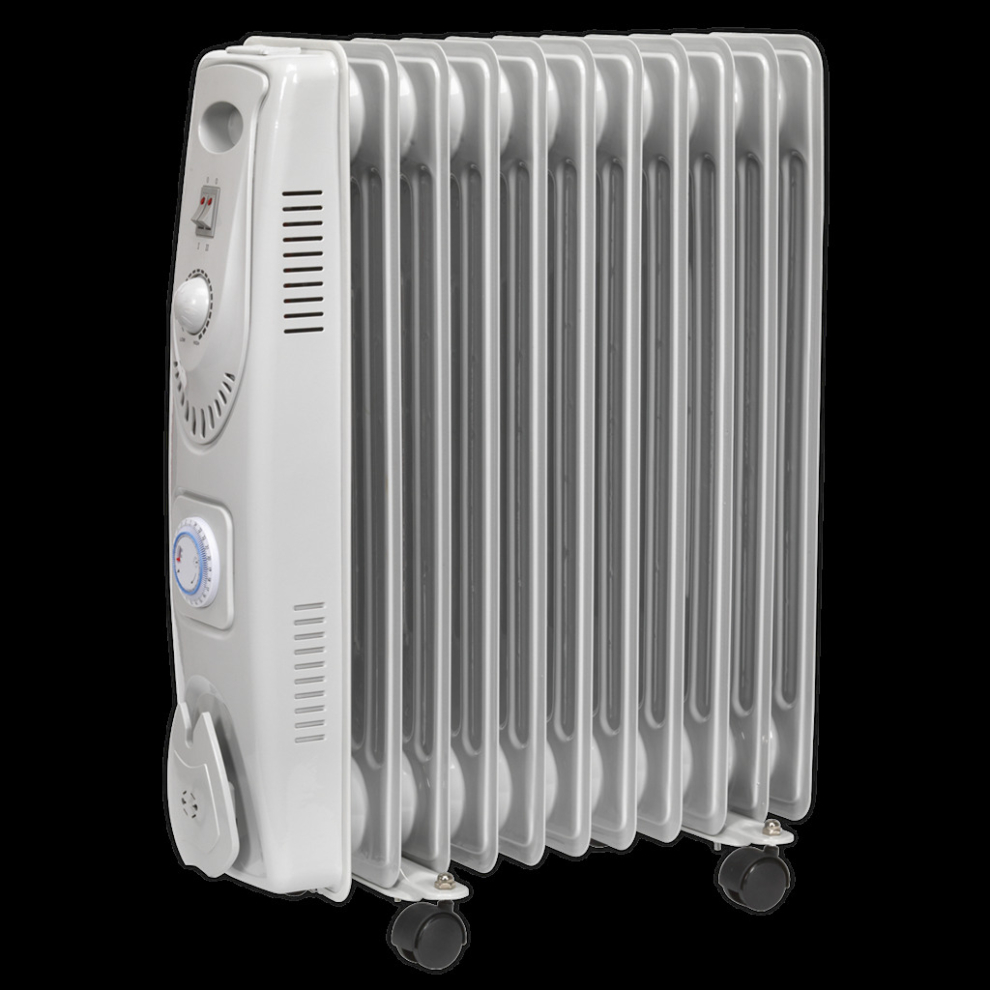 Sealey Oil Filled Radiator 2500W/230V 11-Element With Timer