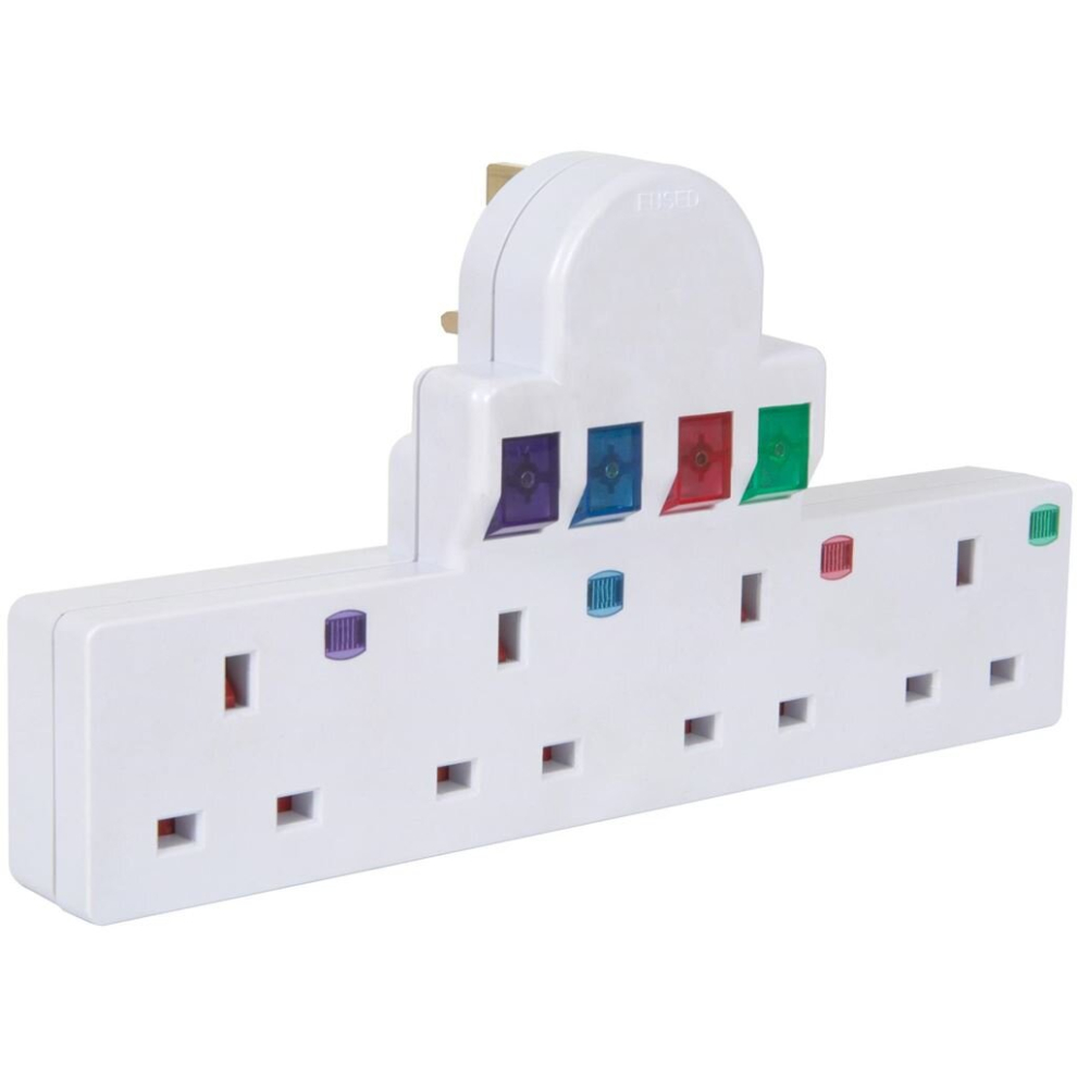 Plug-In 4 Way Mains Adaptor 5015972038468