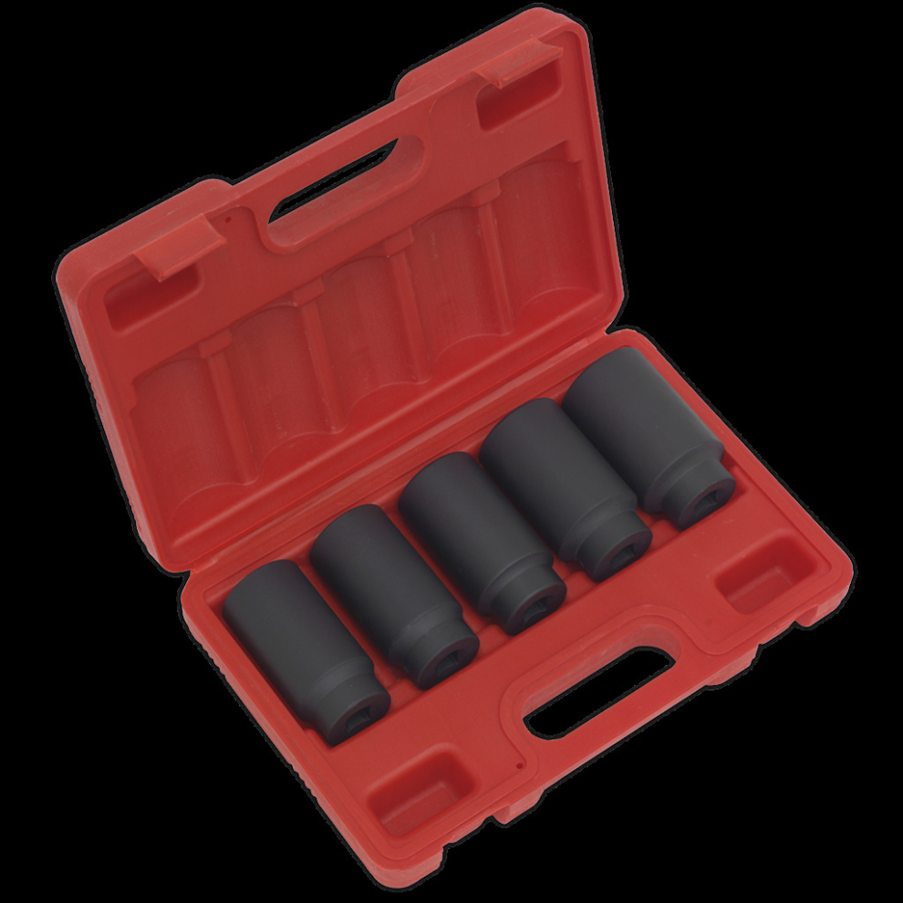 Sealey Impact Hub Nut Socket Set 5Pc 1/2"Sq Drive