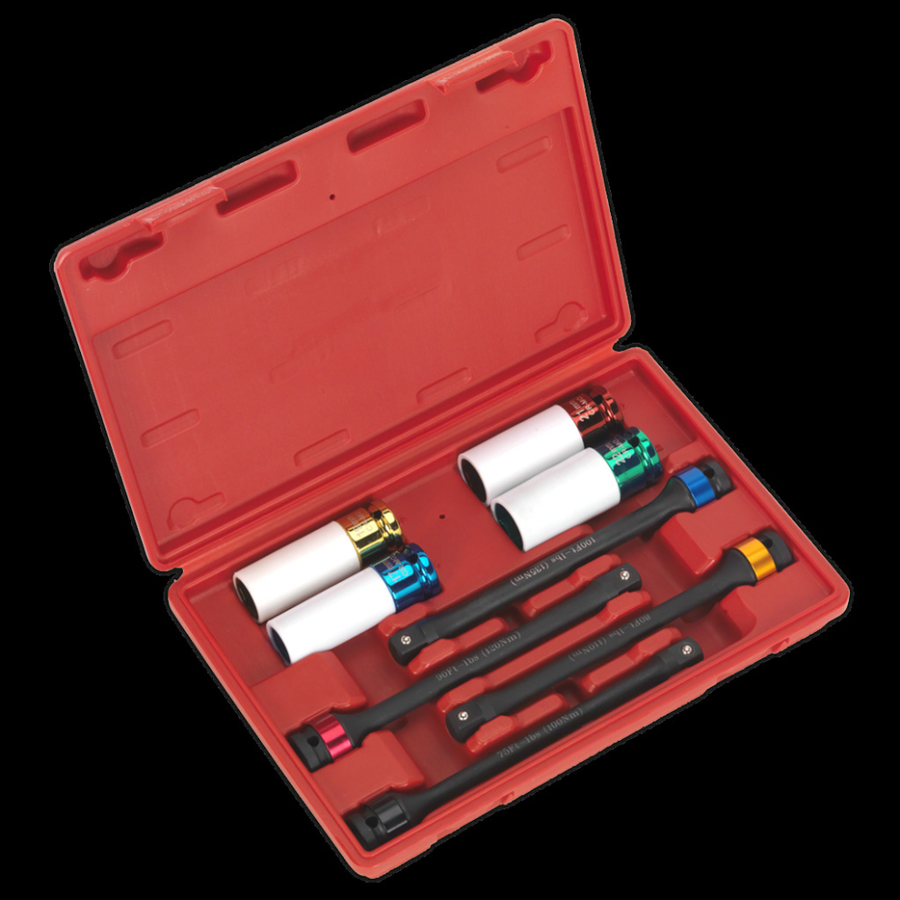 Torque Stick & Aluminium Wheel Impact Socket Set 8pc 1/2"Sq Drive