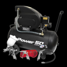 Air Compressor 50L Direct-Drive 2hp with 4pc Accessory Kit - Copper Motor, 116psi, 50L Tank, SAC5020APK