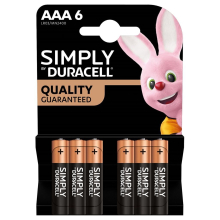 Simply Duracell Alkaline Batteries - AAA - 6 Pack