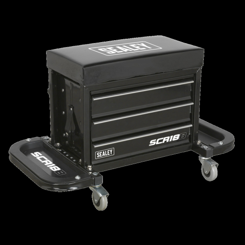 Sealey Mechanic's Utility Seat & Toolbox - Black
