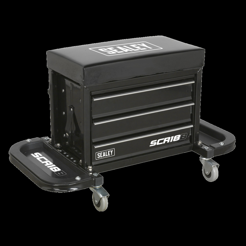 Sealey Mechanic's Utility Seat & Toolbox - Black
