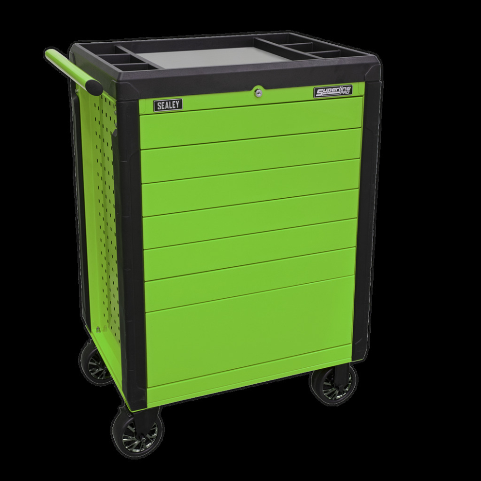 Rollcab 7 Drawer Push-To-Open - Green