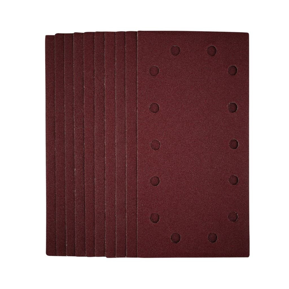 Draper 1/2 Sanding Sheets With Hook And Loop, 115 X 230Mm, 80 Grit (Pack Of 10) Grain