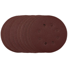 Punched Sanding Discs, 125mm, Hook & Loop, 120 Grit, (Pack of 10)
