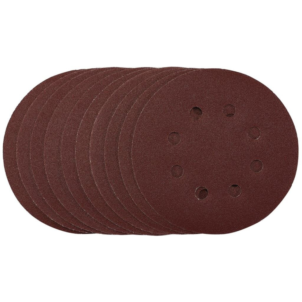 Draper Grain Punched Sanding Discs, 125Mm, Hook & Loop, 120 Grit, (Pack Of 10) Size 10