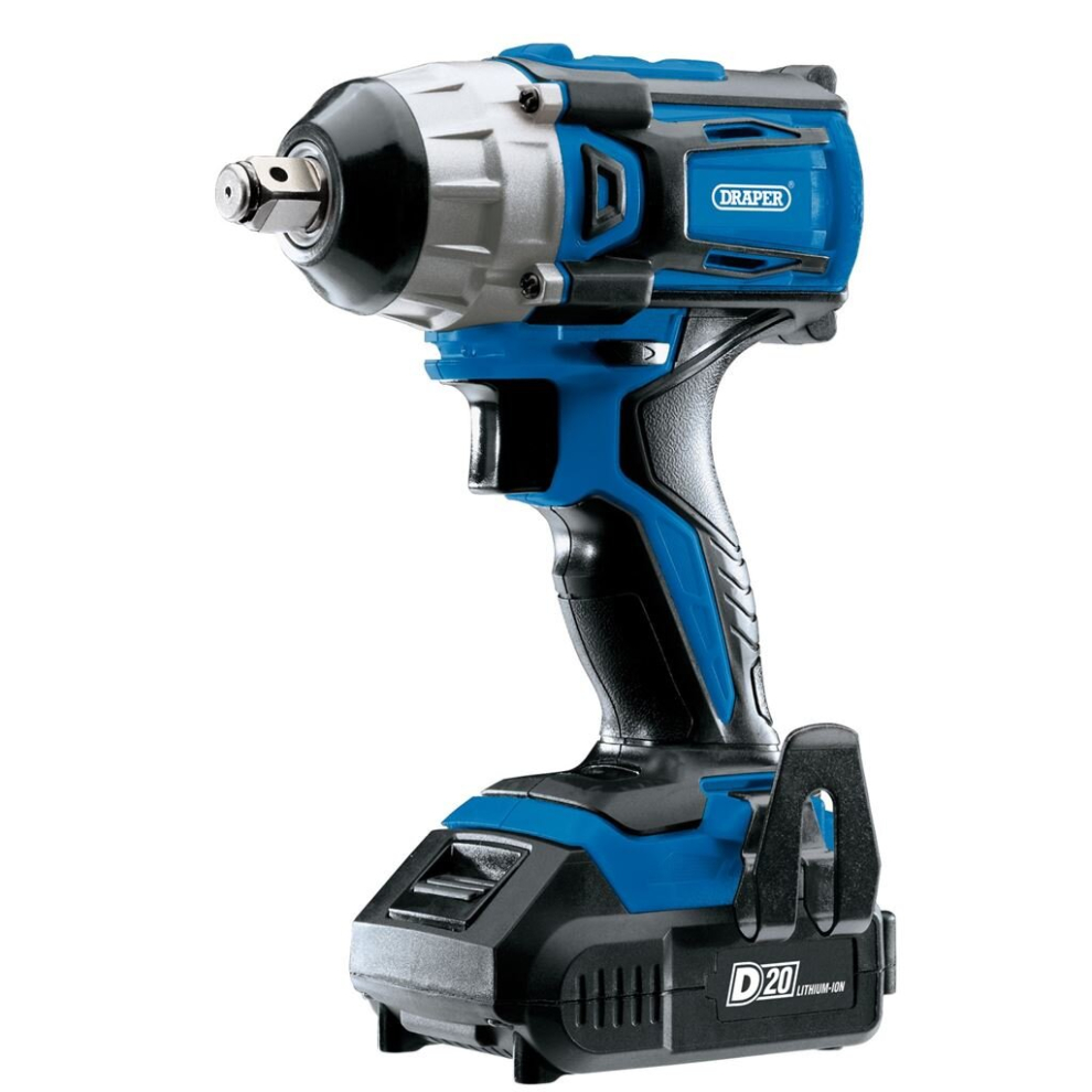 D20 20V Brushless Impact Wrench, 1/2"" Sq. Dr., 250Nm, 2 x 2.0Ah Batteries, 1 x Charger