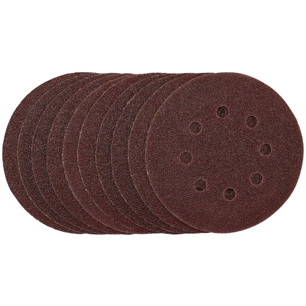 Draper Grain Punched Sanding Discs, 125Mm, Hook & Loop, Grit, (Pack Of 10) Size 40