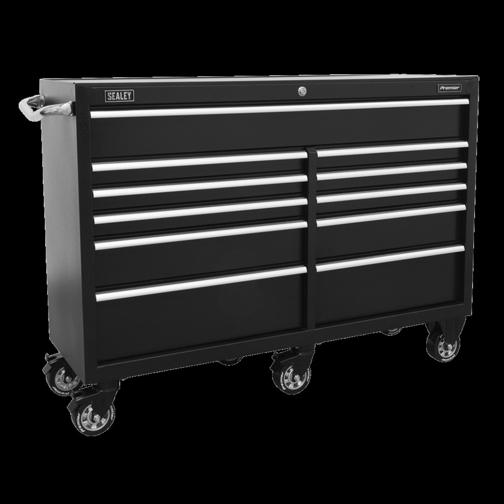 Rollcab 11 Drawer 1430mm Extra-Wide Heavy-Duty Black