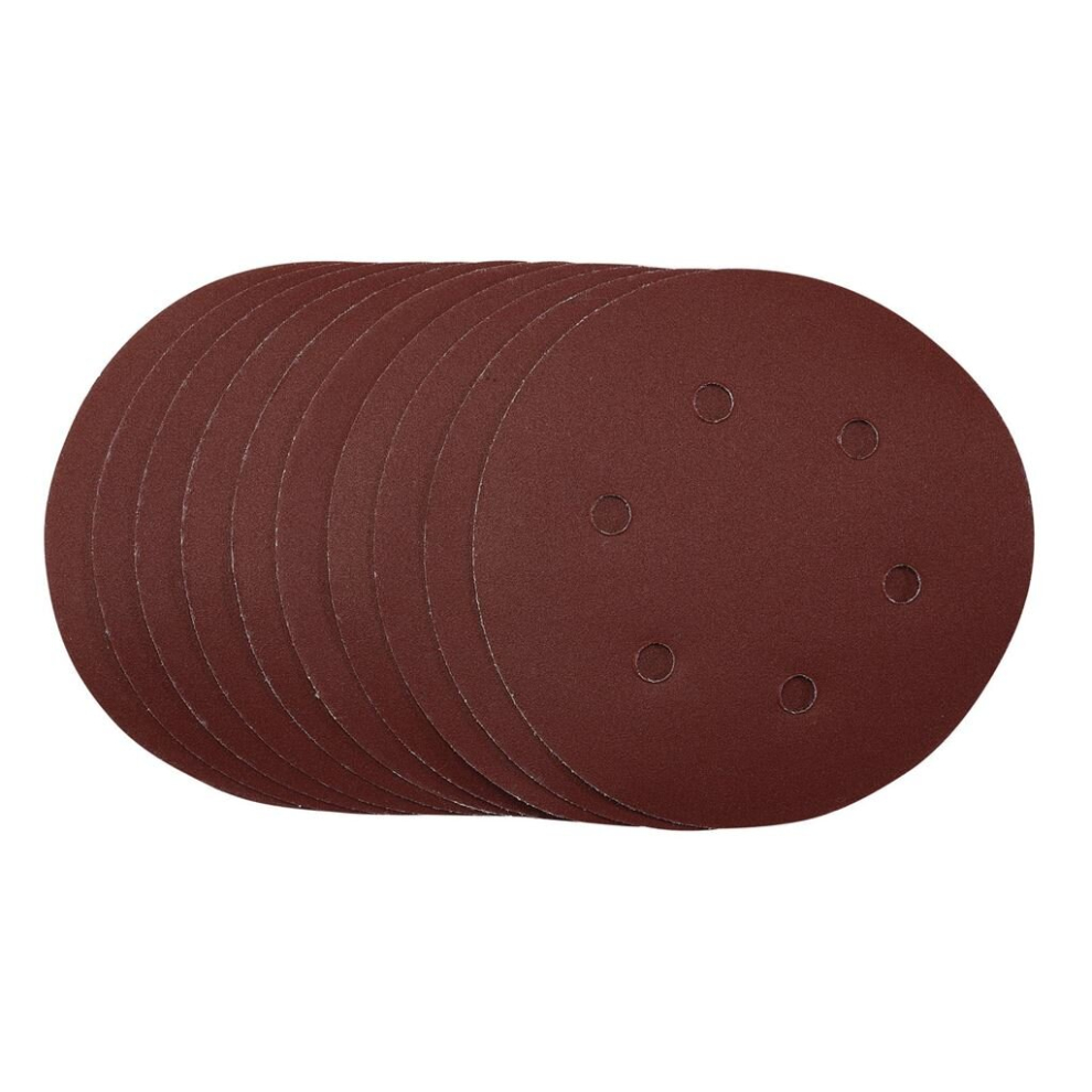 Draper Grain Sanding Discs, 150Mm, Hook & Loop, 240 Grit, (Pack Of 10) Size 10