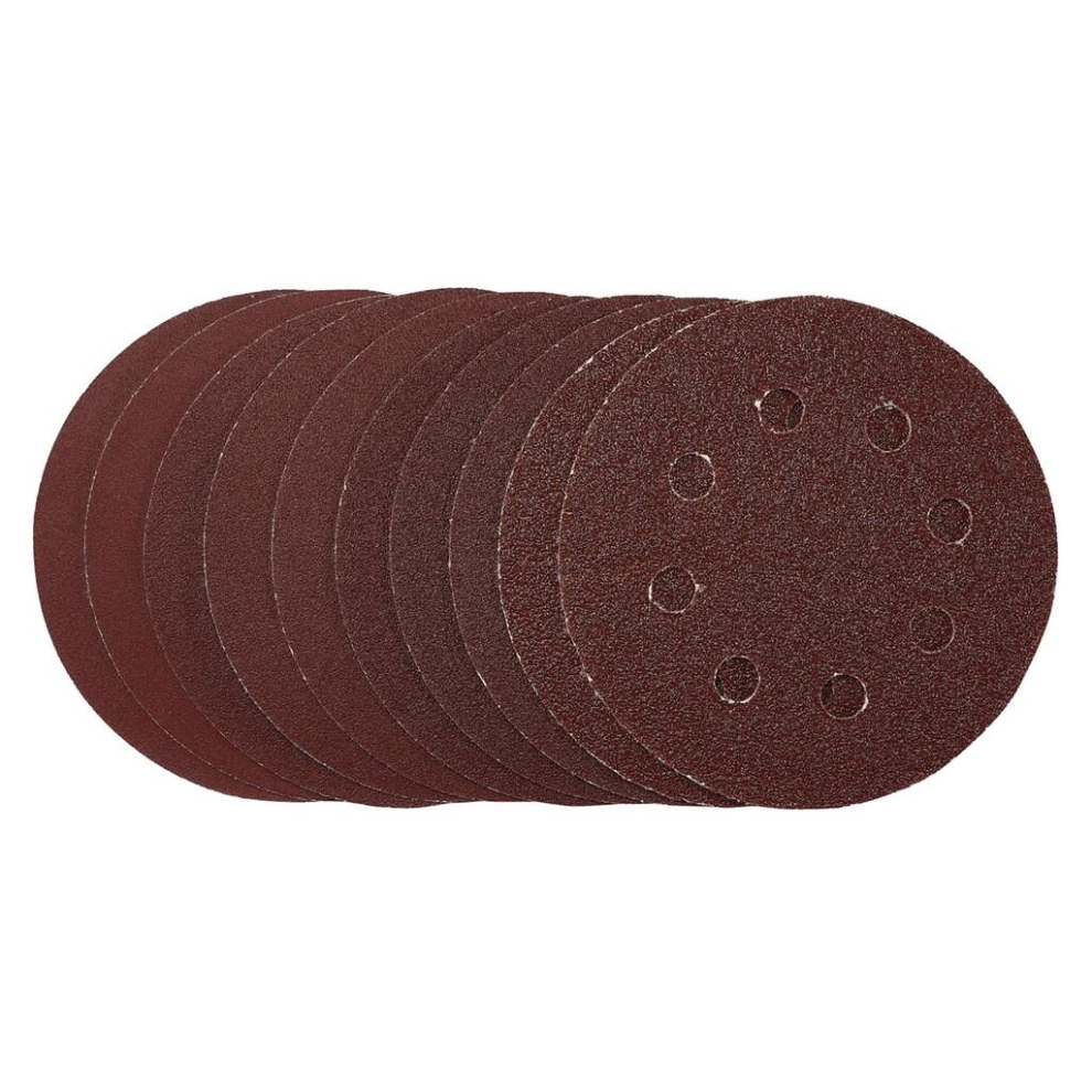 Draper Grain Sanding Discs, 115Mm, Hook & Loop, Assorted Grit, (Pack Of 10) Size 10