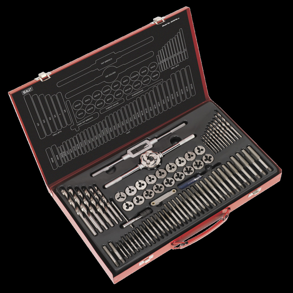 Tap & Die Set 76pc Split Dies Metric