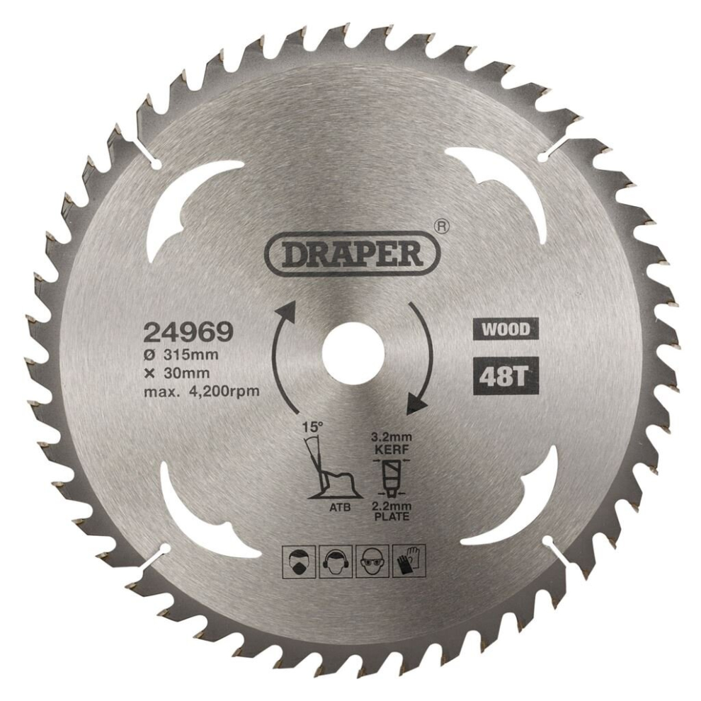 Draper Tct Circular Saw Blade For Wood, 315 X 30Mm, 48T