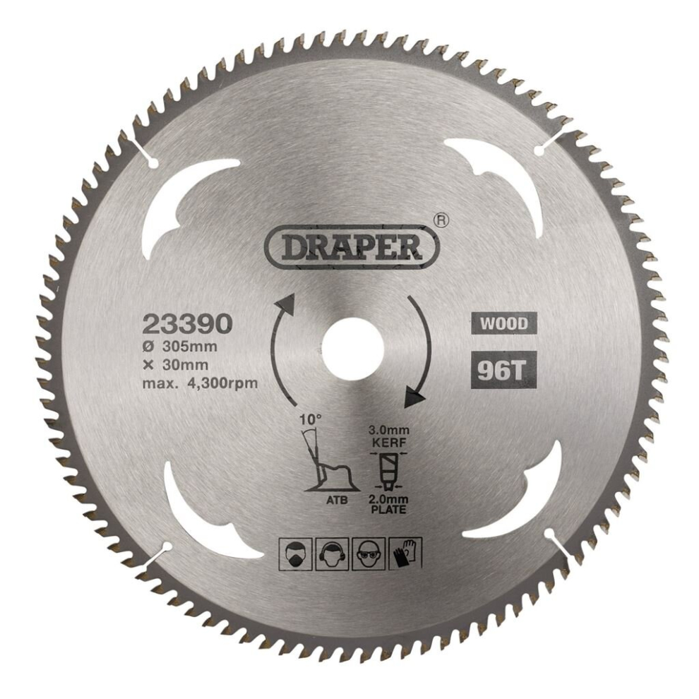 Draper Tct Circular Saw Blade For Wood, 305 X 30Mm, 96T