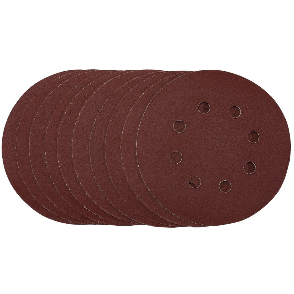 Draper Grain Punched Sanding Discs, 125Mm, Hook & Loop, 240 Grit, (Pack Of 10) Size 10
