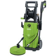 230V 2200W Pressure Washer - 165 Bar, Green, 6m Hose Reel, Total Stop System, Patio Cleaner & Turbo Nozzle