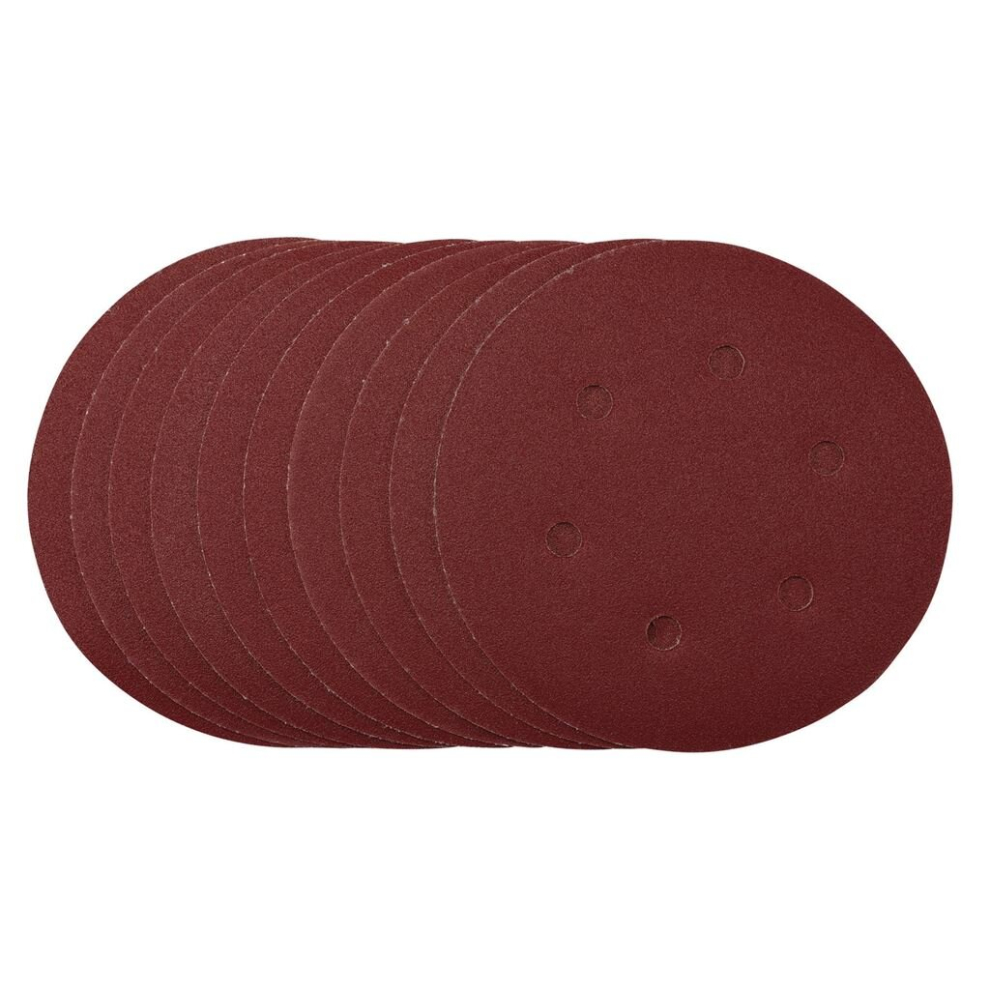 Draper Sanding Discs, 150Mm, Hook & Loop, 120 Grit, (Pack Of 10)