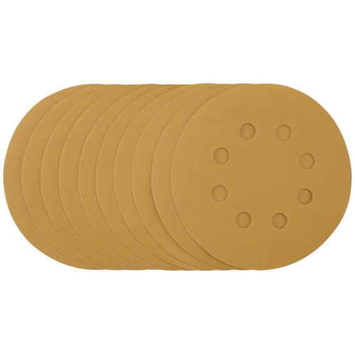Draper Gold Sanding Discs with Hook & Loop, 125mm, 400 Grit (Pack of 10)