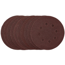 Punched Sanding Discs, 125mm, Hook & Loop, 80 Grit, (Pack of 10)