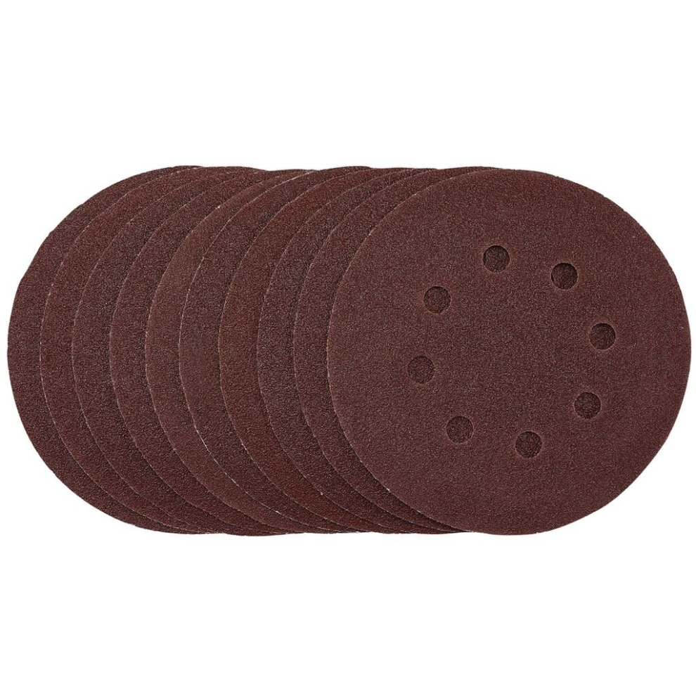 Draper Grain Punched Sanding Discs, 125Mm, Hook & Loop, 80 Grit, (Pack Of 10) Size 10