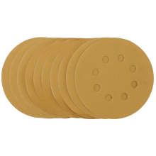Gold Sanding Discs with Hook & Loop, 125mm, 320 Grit (Pack of 10)