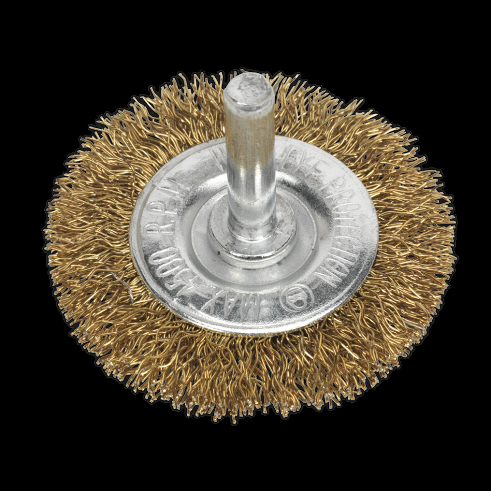 Crimped Flat Wire Brush Ø50mm With 6Mm Shaft 5024209546485