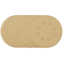 Gold Sanding Discs with Hook & Loop, 125mm, 180 Grit (Pack of 10)