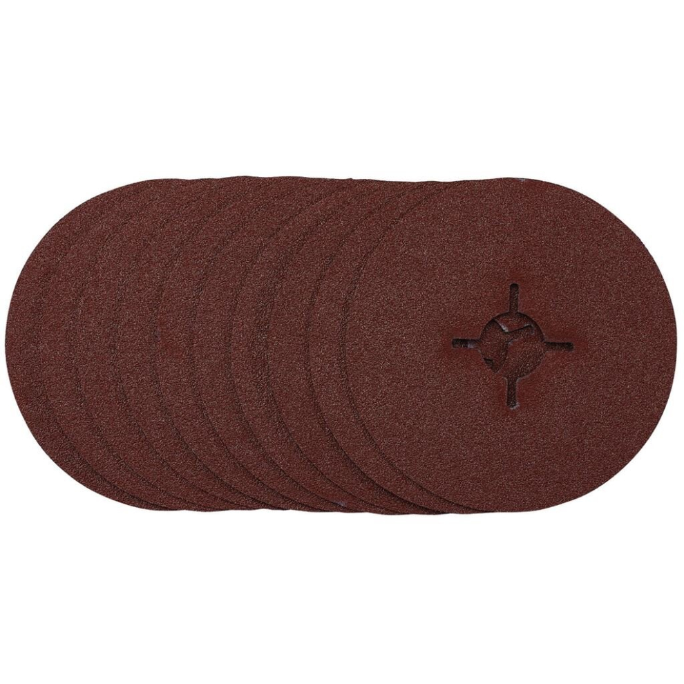 Draper Fibre Sanding Discs, 115Mm, 60 Grit, (Pack Of 10) Grain