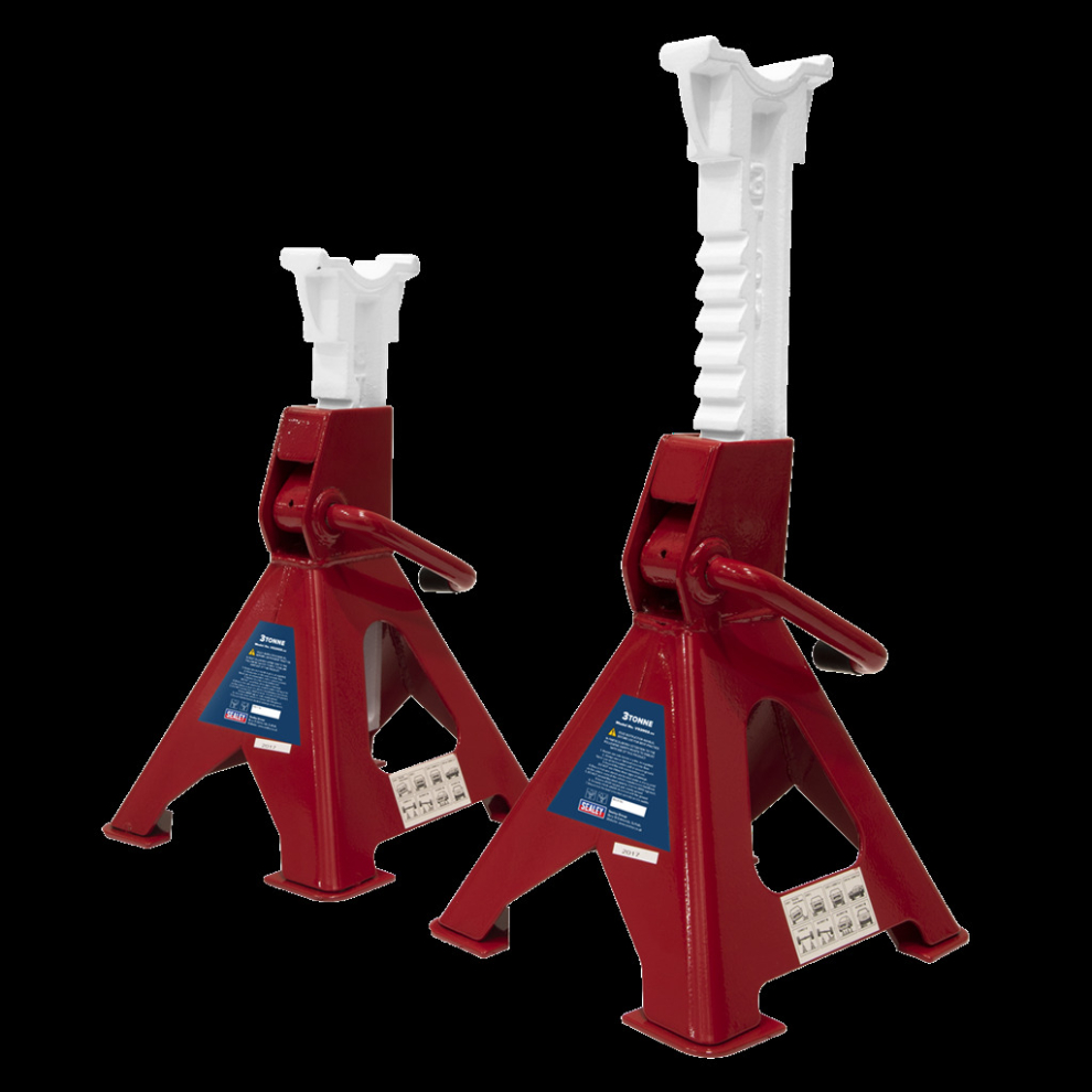 Axle Stands (Pair) 3 Tonne Capacity Per Stand Ratchet Type