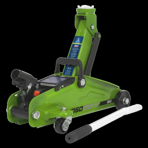 Sealey Trolley Jack 2 Tonne Short Chassis - Hi-Vis