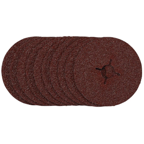Draper Fibre Sanding Discs, 115mm, 24 Grit, (Pack of 10)