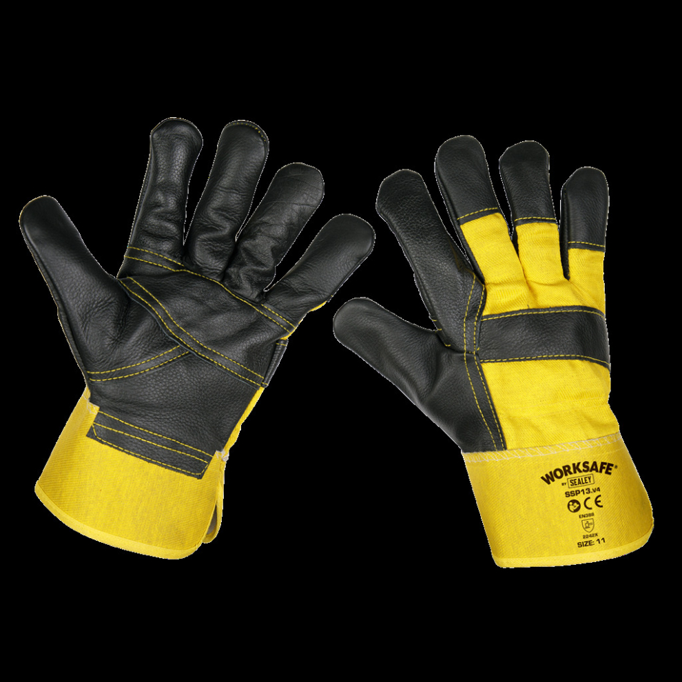 Sealey Rigger's Gloves Hide Palm Pair