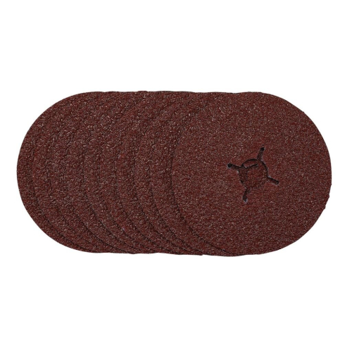 Draper Fibre Sanding Discs, 125mm, 24 Grit, (Pack of 10)