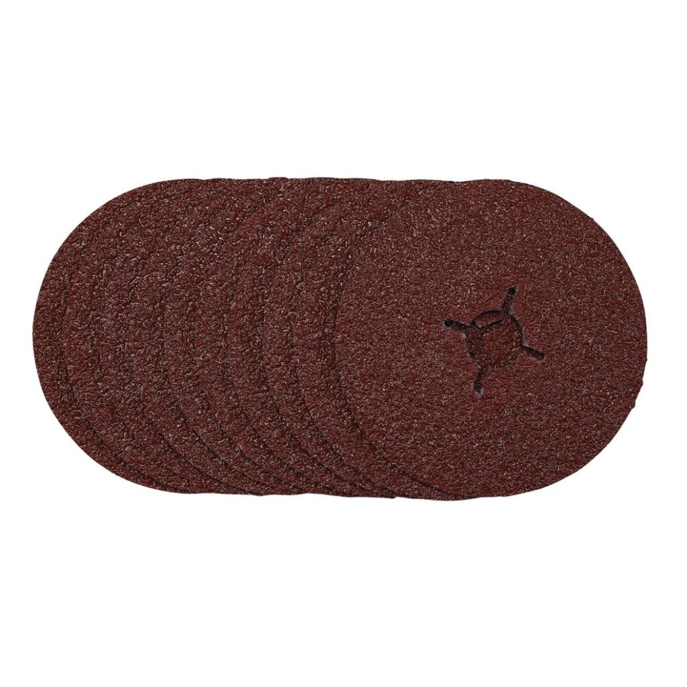 Draper Fibre Sanding Discs, 125Mm, 24 Grit, (Pack Of 10) Grain