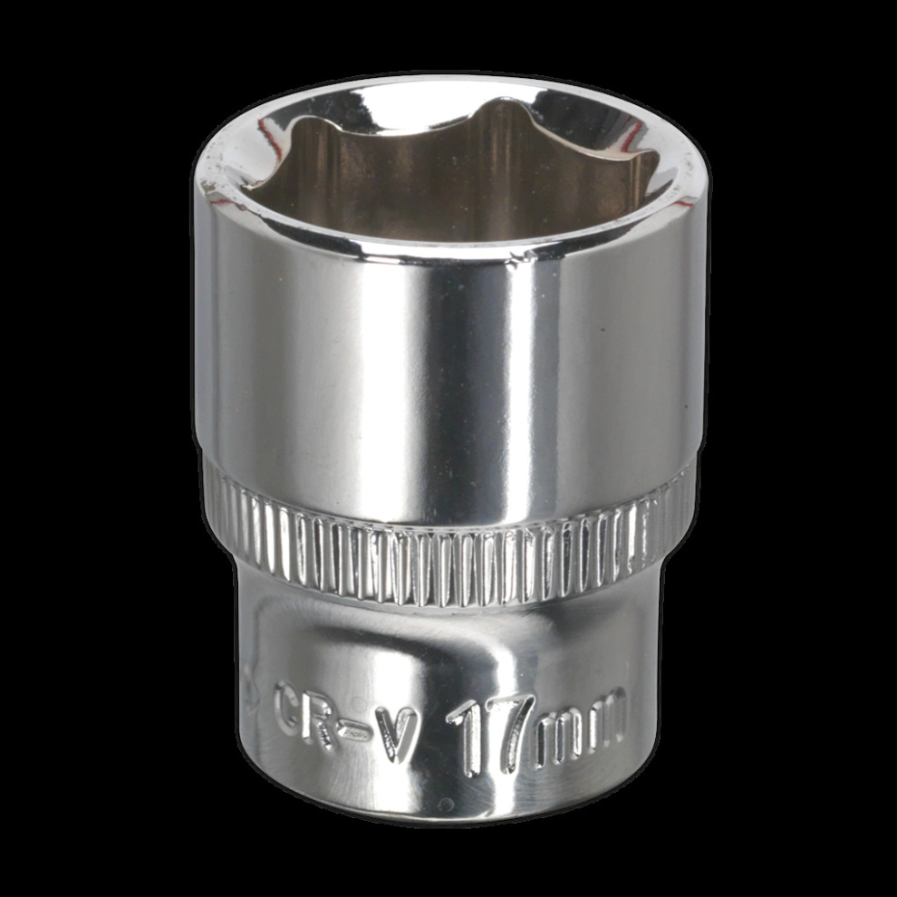 Sealey Walldrive® Socket 17Mm 3/8"Sq Drive Fully Polished