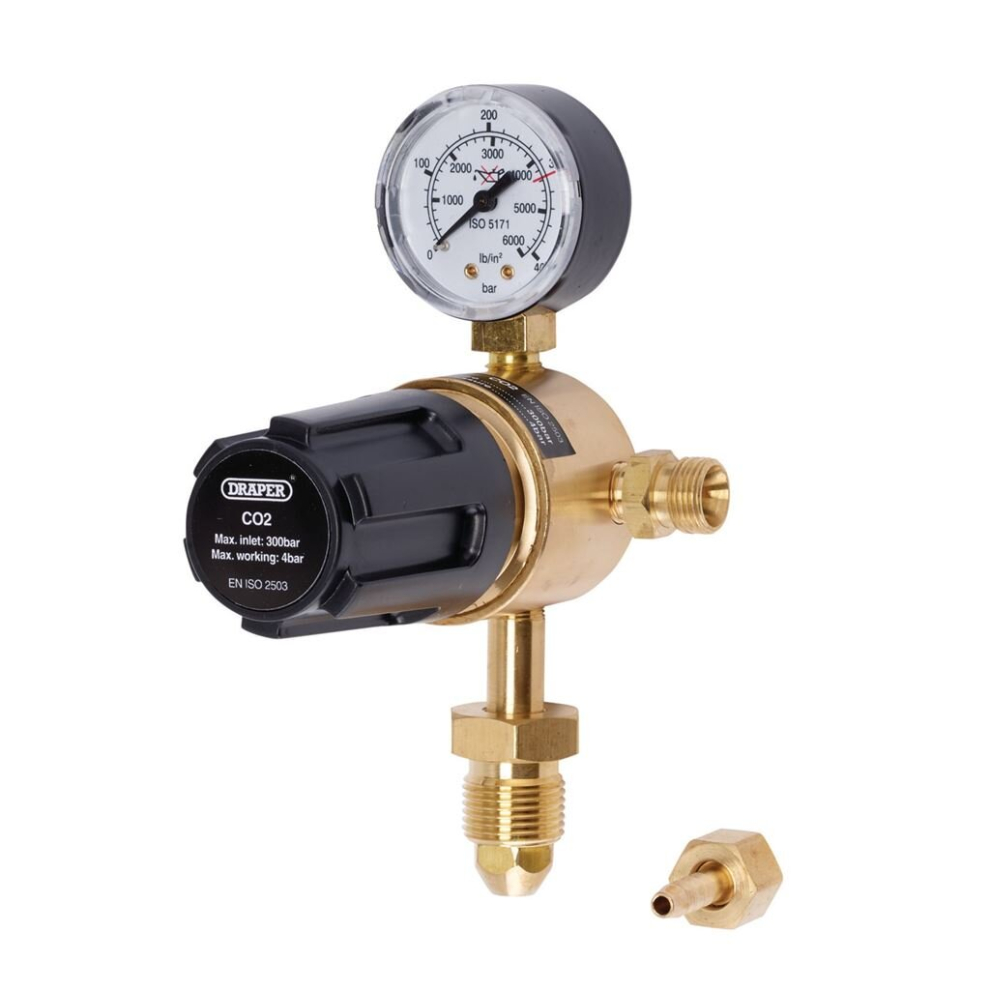 Draper Industrial Gas Bottle Regulator With Single Gauge, 300 Bar