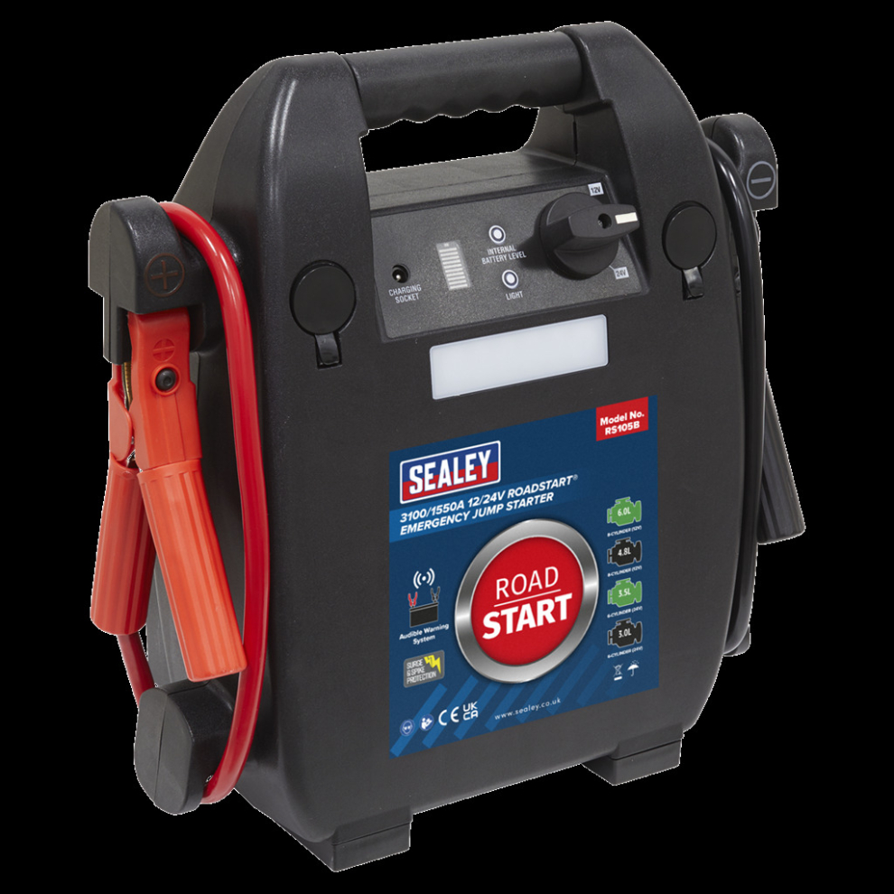 Sealey Roadstart® Emergency Jump Starter 12/24V 8-Cylinder 6L