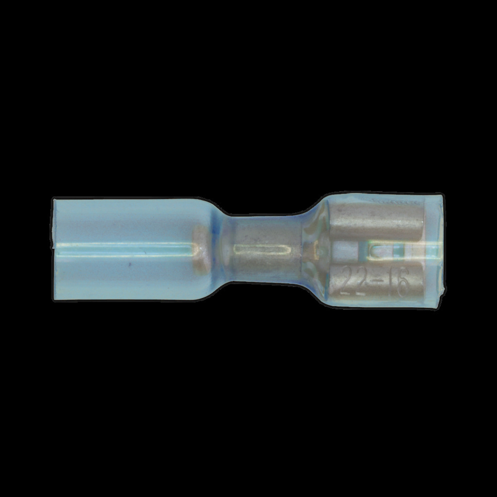 Sealey Heat Shrink Push-On Terminal 6.4Mm Female Blue Pack Of 25