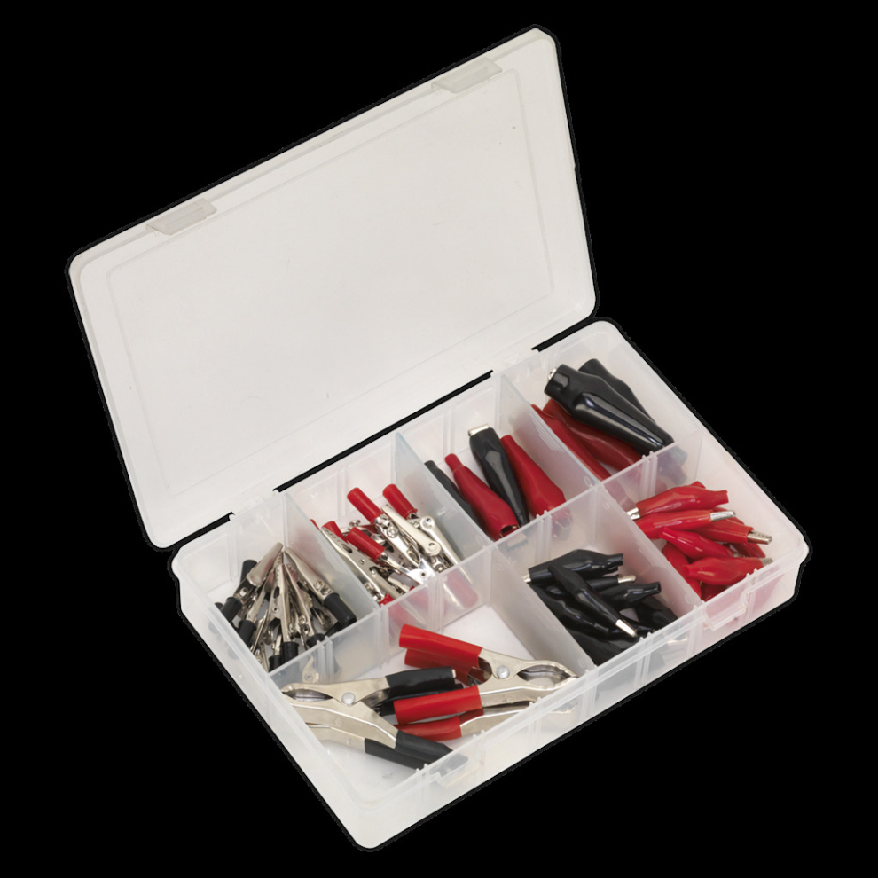 Sealey Crocodile Clip Assortment 60Pc Black & Red