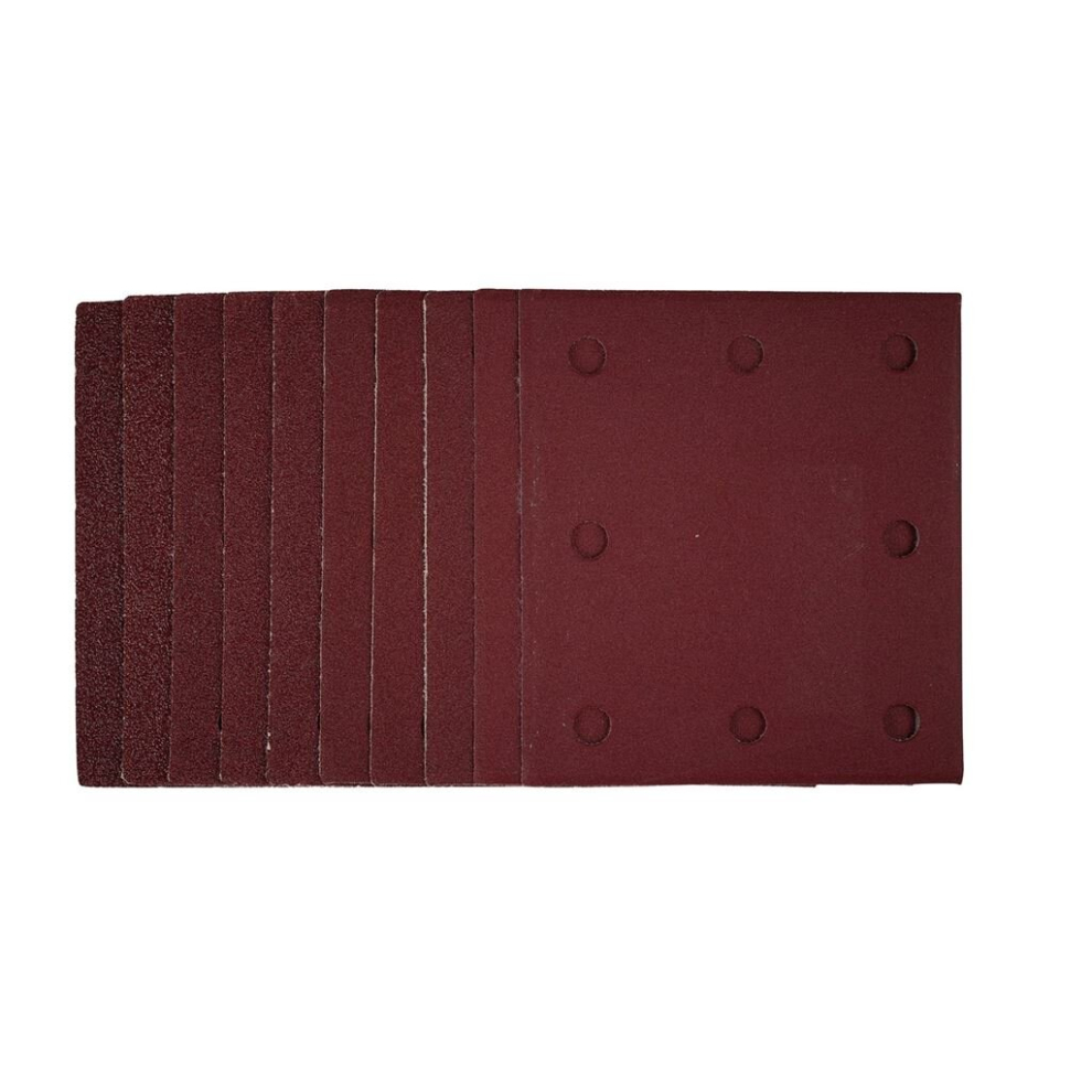 Draper 1/4 Sanding Sheets With Hook And Loop, 115 X 105Mm, Assorted Grit (Pack Of 10) Grain