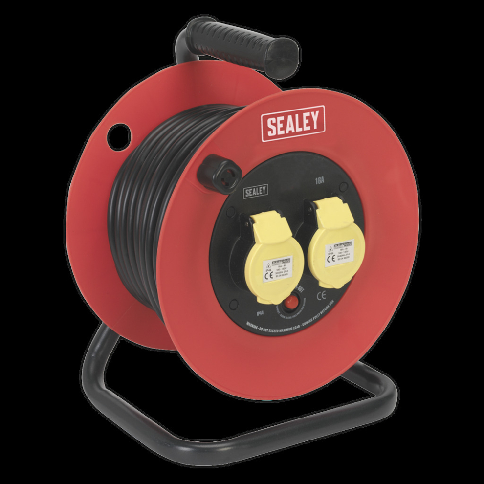 Cable Reel 25m 2 x 110V 1.5mm² Heavy-Duty Thermal Trip