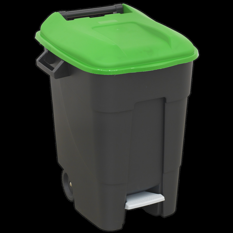 Sealey Refuse/Wheelie Bin With Foot Pedal 100L - Green