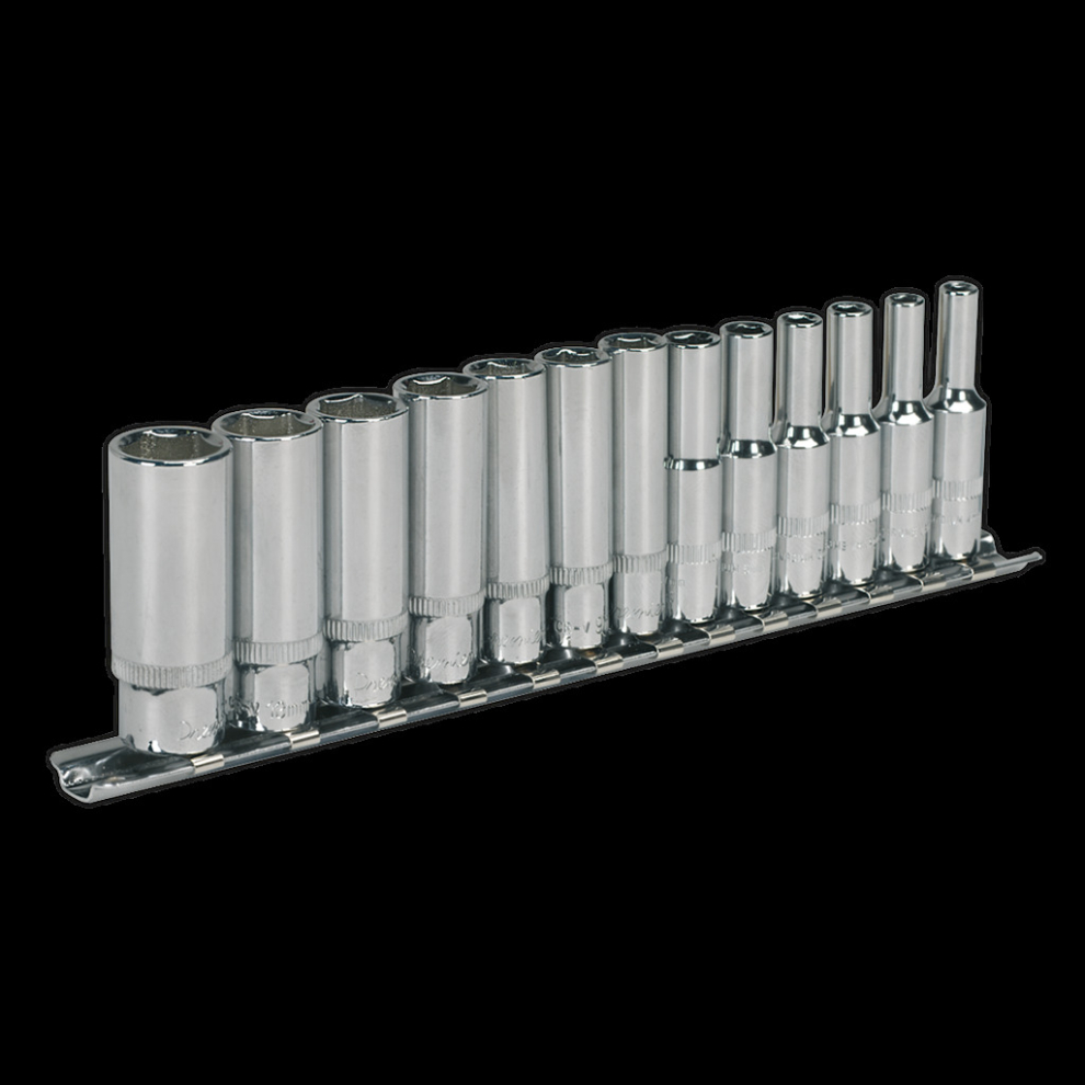 Socket Set 13pc 1/4"Sq Drive Deep WallDrive® Metric
